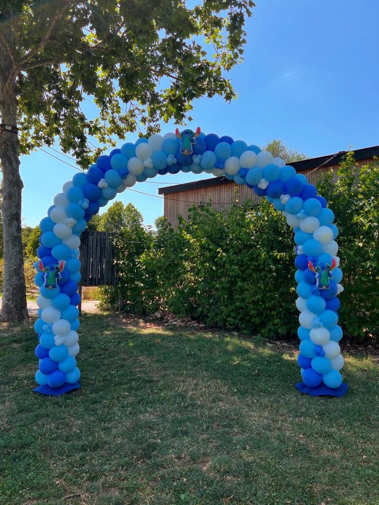Planet Party-Arco di palloncini-bianchi-celesti e azzurri